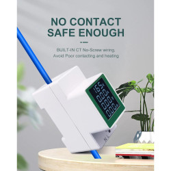 4-IN-1 DIN RAIL Electricity Power Meter 220V 100A Built-in Internal CT